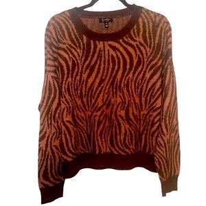 Jessica Simpson Women's Plus Size Zebra Print Sweater